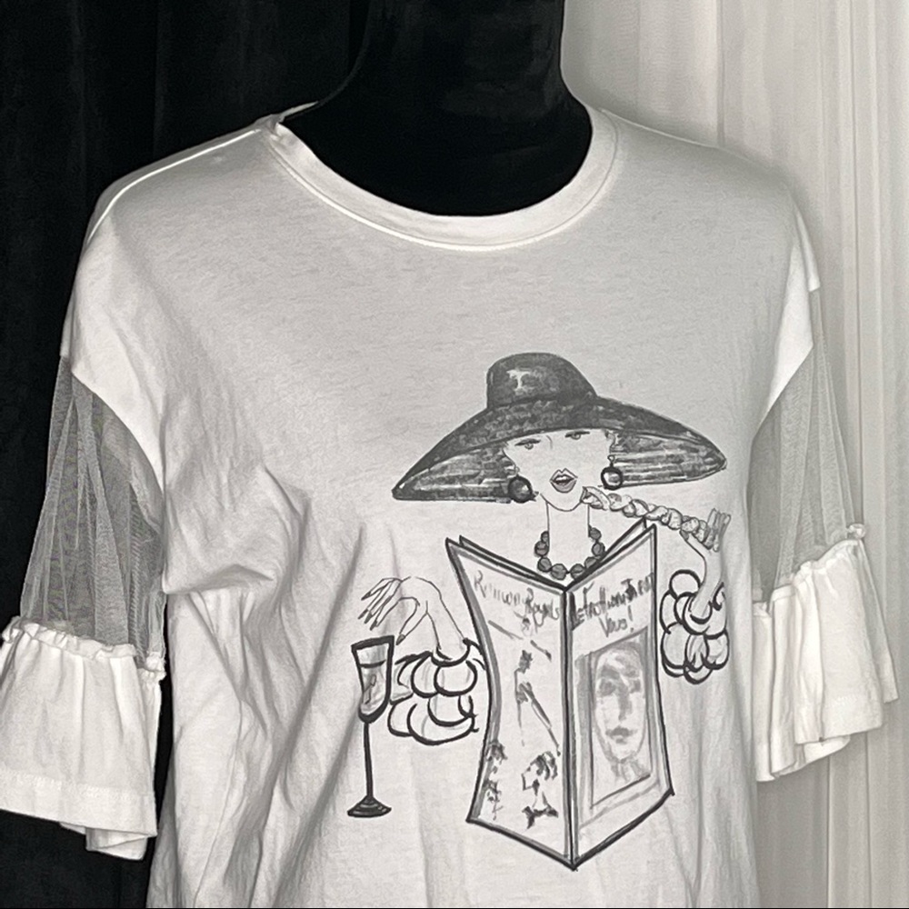 Cute Graphic Mid sleeve Croptop